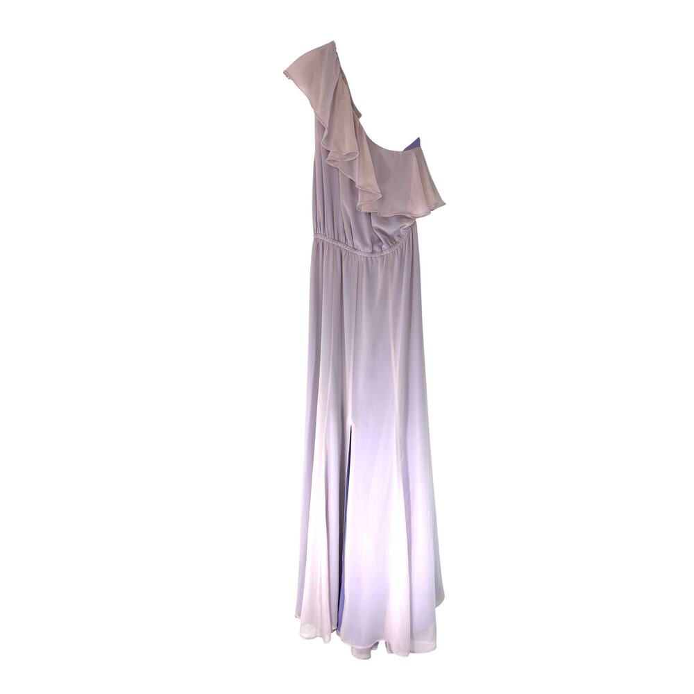 Eva Mendes Dress Purple One Shoulder‎ Fairy Whimsical Flowy Long Maxi Medium